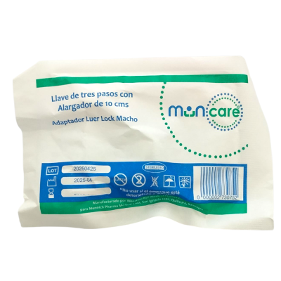 Alargador Venoso 10 cm. con llave de 3 pasos (Muncare)