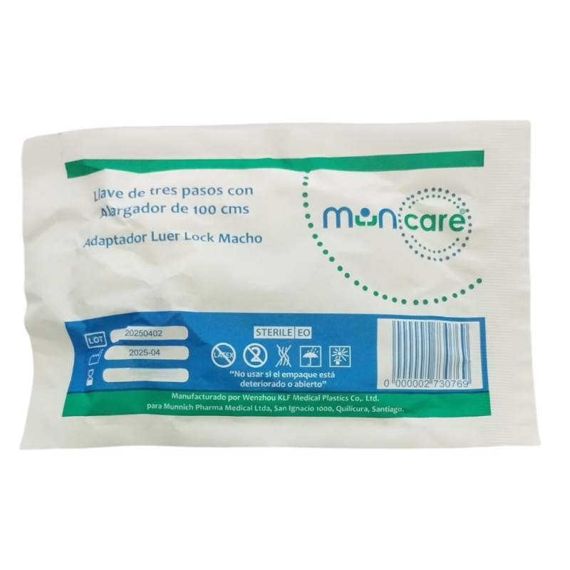Alargador Venoso 100 cm. con llave 3 pasos. (Muncare)