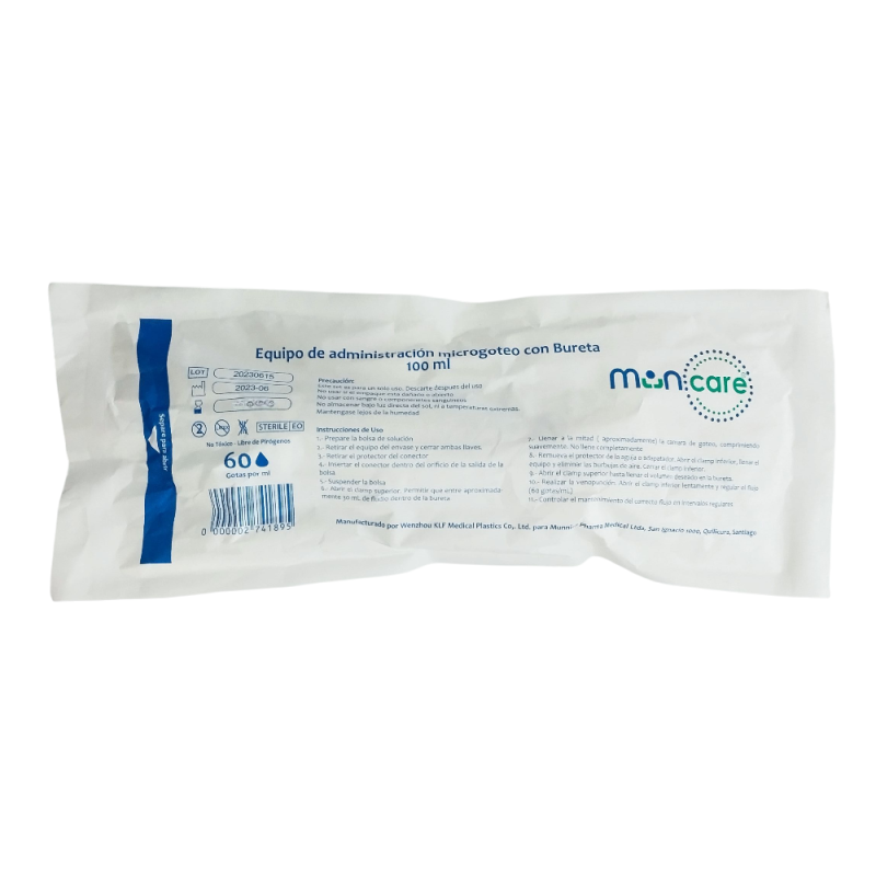 Equipo Infusión microgoteo con bureta 100 ml. (Muncare)