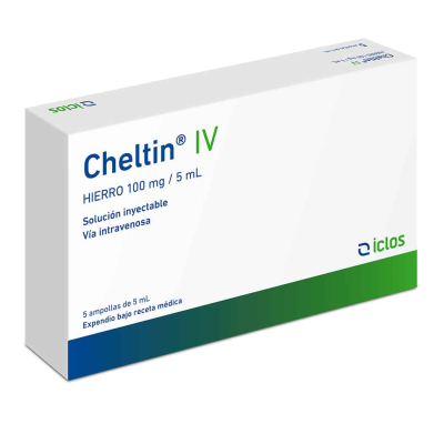 Cheltin Hierro 100mg/5ml Inyectable 5 ml x 5 ampollas.