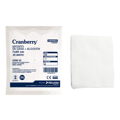 Aposito Gasa + algodon esteril 7x20cm (Cranberry)