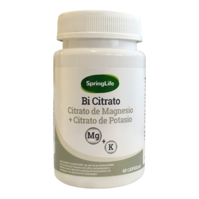 Bi Citrato Citrato de Magnesio + Citrato de Potasio x 60 cápsulas. (Spring Life)