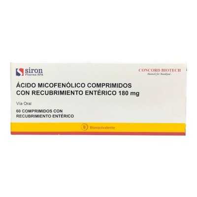 ACIDO MICOFENOLICO 180 MG X 60COM SIRON CENABAST