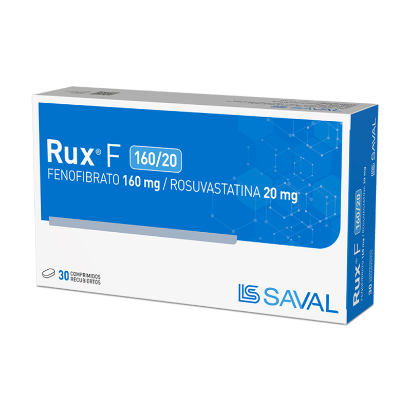 Rux F 160/20 mg x 30 comprimidos. Colesterol y Trigliceridos