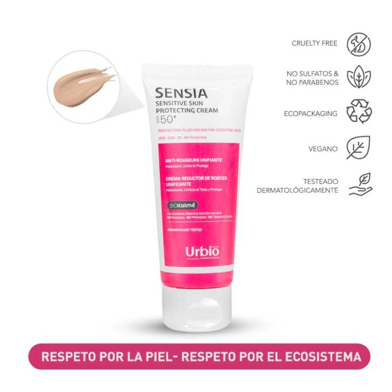 Urbio Sensia Sensitive Skin Protecting Cream FPS 50+ 40 ml. Tratamiento anti-rojeces