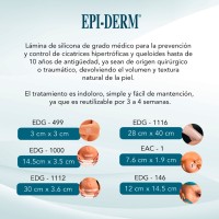 Epiderm Edg 499 parche silicona 3 cm. x 3 cm. Cicatrizantes