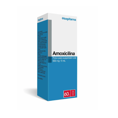 Amoxicilina 500mg/5ml jarabe x 60 ml. (Hospifarma)