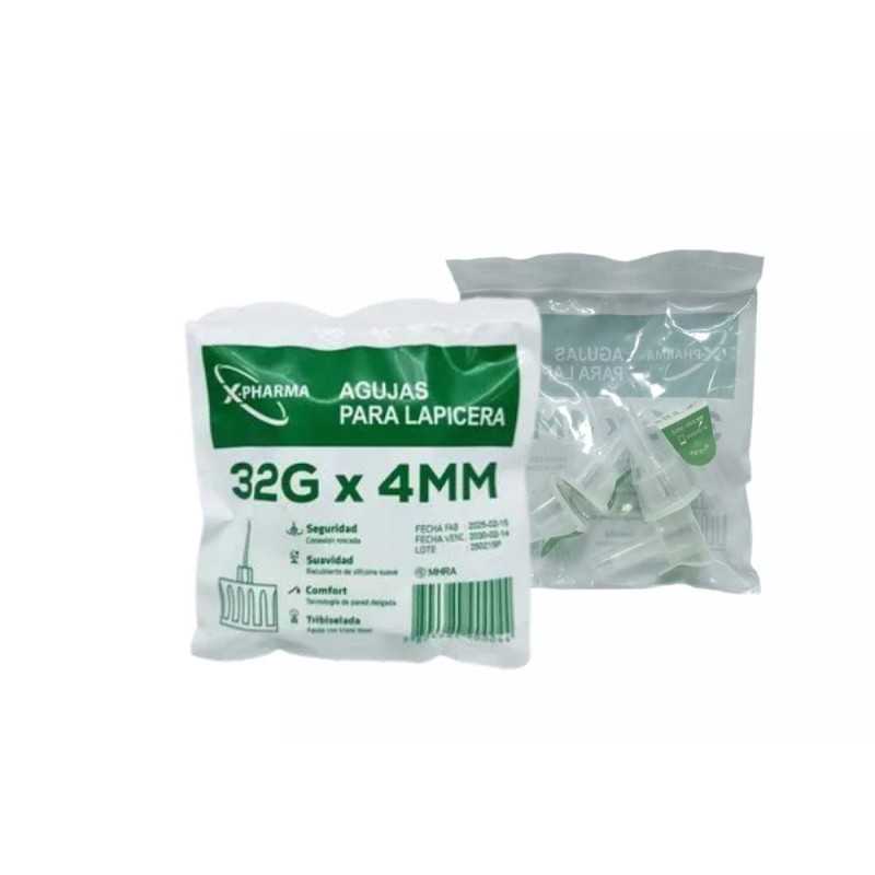 AGUJA INSULINA 32G X 4MM BOL 5 UD X-PHARMA 