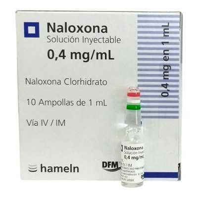 NALOXONA SOLUCIÓN INYECTABLE 0 4mg X 1 AMP DIFEM 