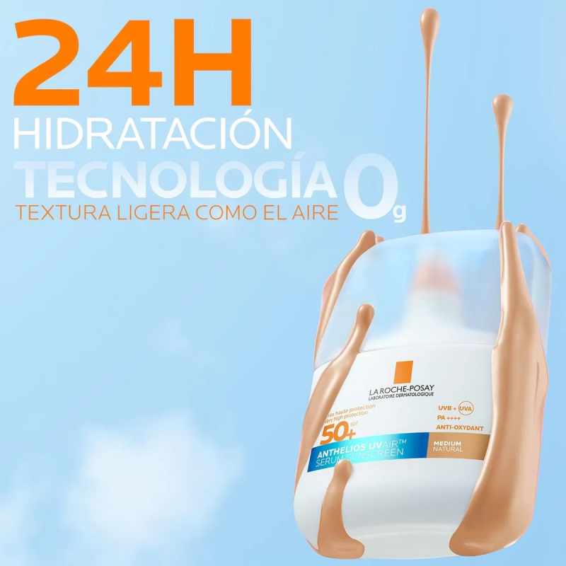Anthelios UV Air protector solar fluido invisible color medium FPS50+ 50 ml. Protector solar de rostro