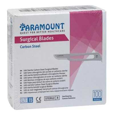 HOJA BISTURI ACERO CARBON Nº15 x 100u Paramount 