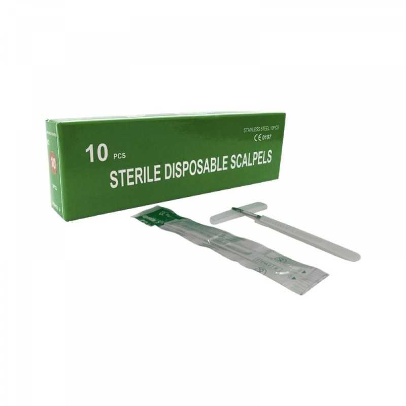 BISTURI CON MANGO PLASTICO ESTERIL N 24