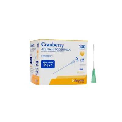 AGUJA HIPODERMICA 21GX1 X100 CRANBERRY