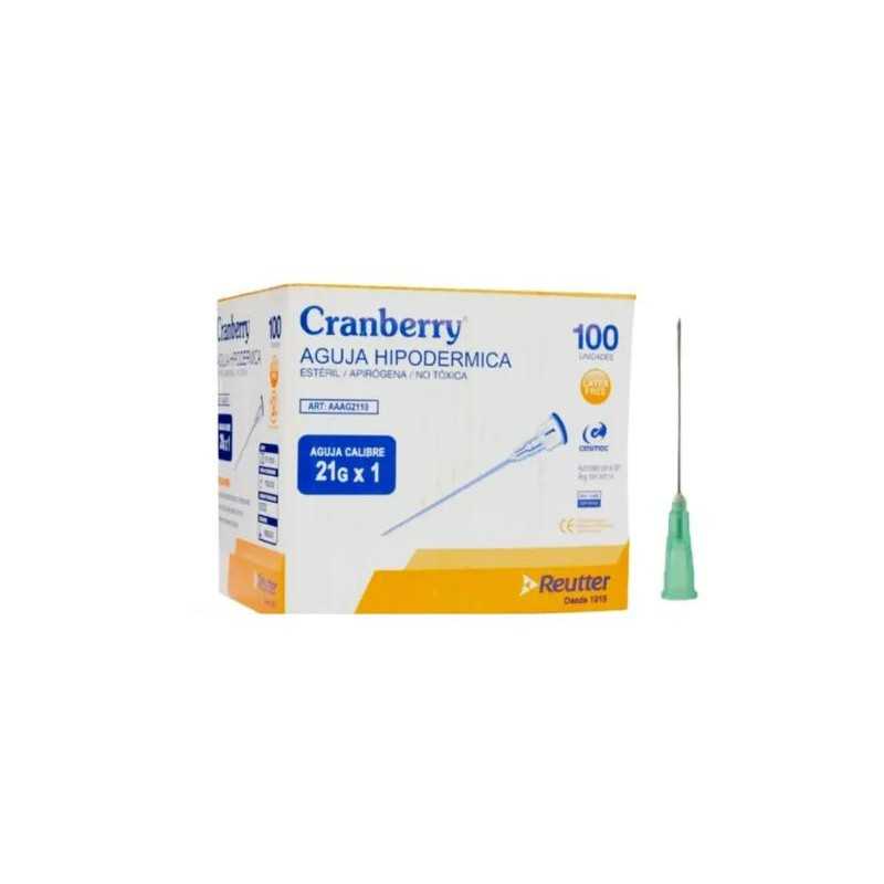AGUJA HIPODERMICA 21GX1 X100 CRANBERRY