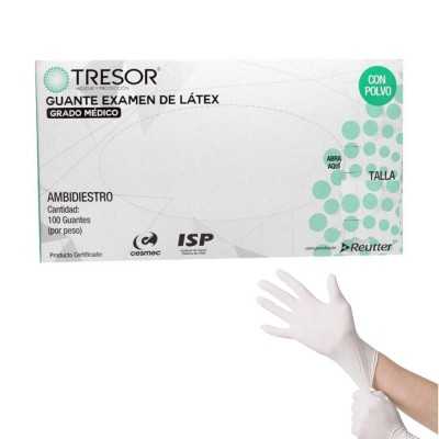 GUANTE LATEX CON POLVO T XS X100 TRESOR 