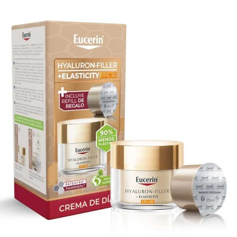 Eucerin Pack Hyaluron-Filler Elasticity crema de día FPS30 50 ml. + refill 50 ml. Tratamiento anti-imperfecciones