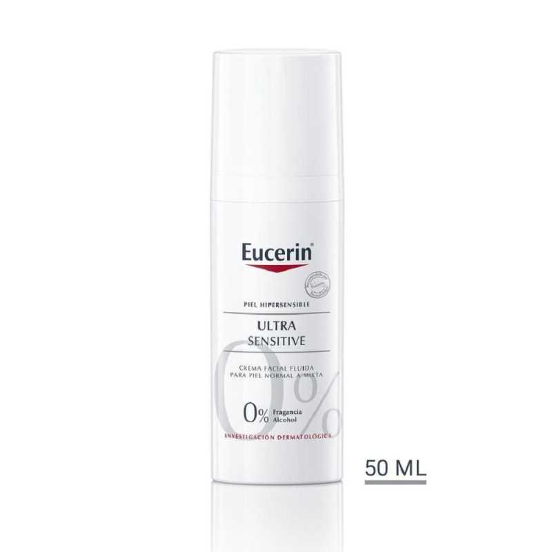 Eucerin Ultra Sensitive crema facial fluida piel normal a mixta 50 ml. Tratamiento hidratante facial
