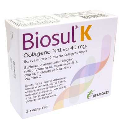 BIOSUL K COLAGENO NATIVO   VIT D Y K2 X30CAP