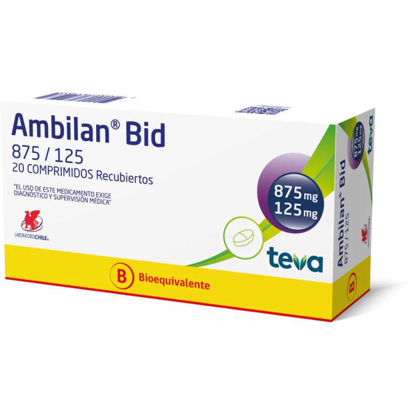Ambilan BID 875/125mg x 20 comprimidos. Antibioticos