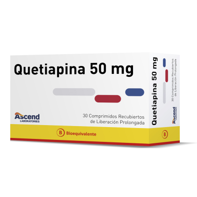 Quetiapina XR 50mg x 30 comprimidos. (Ascend)