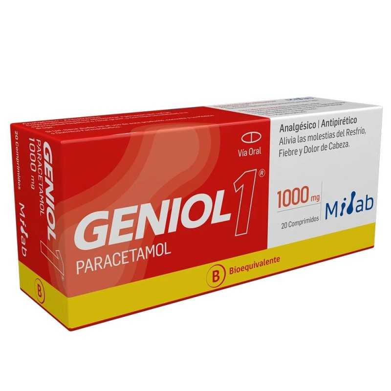 Geniol 1 gramo. x 20 comprimidos. Analgesicos y Antinflamatorios