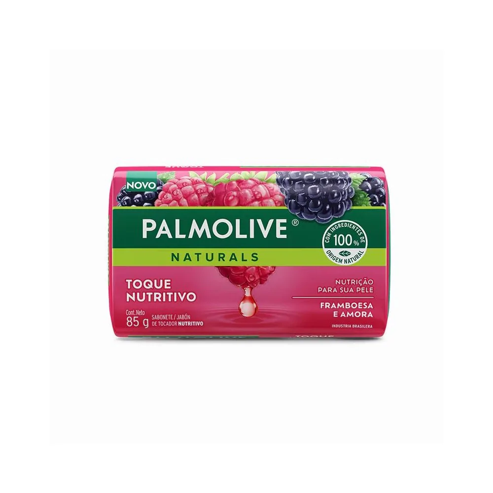 Palmolive jabón en barra toque nutritivo Frambuesa y mora 85 g. - Farmacia AraucoMed