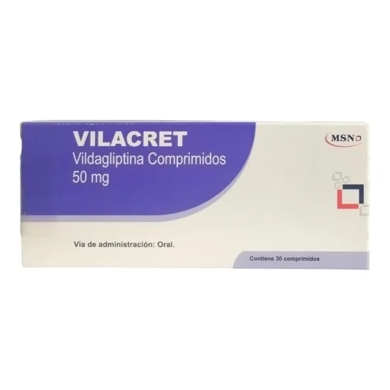 Vilacret Vildagliptina 50 mg x 30 comprimidos.