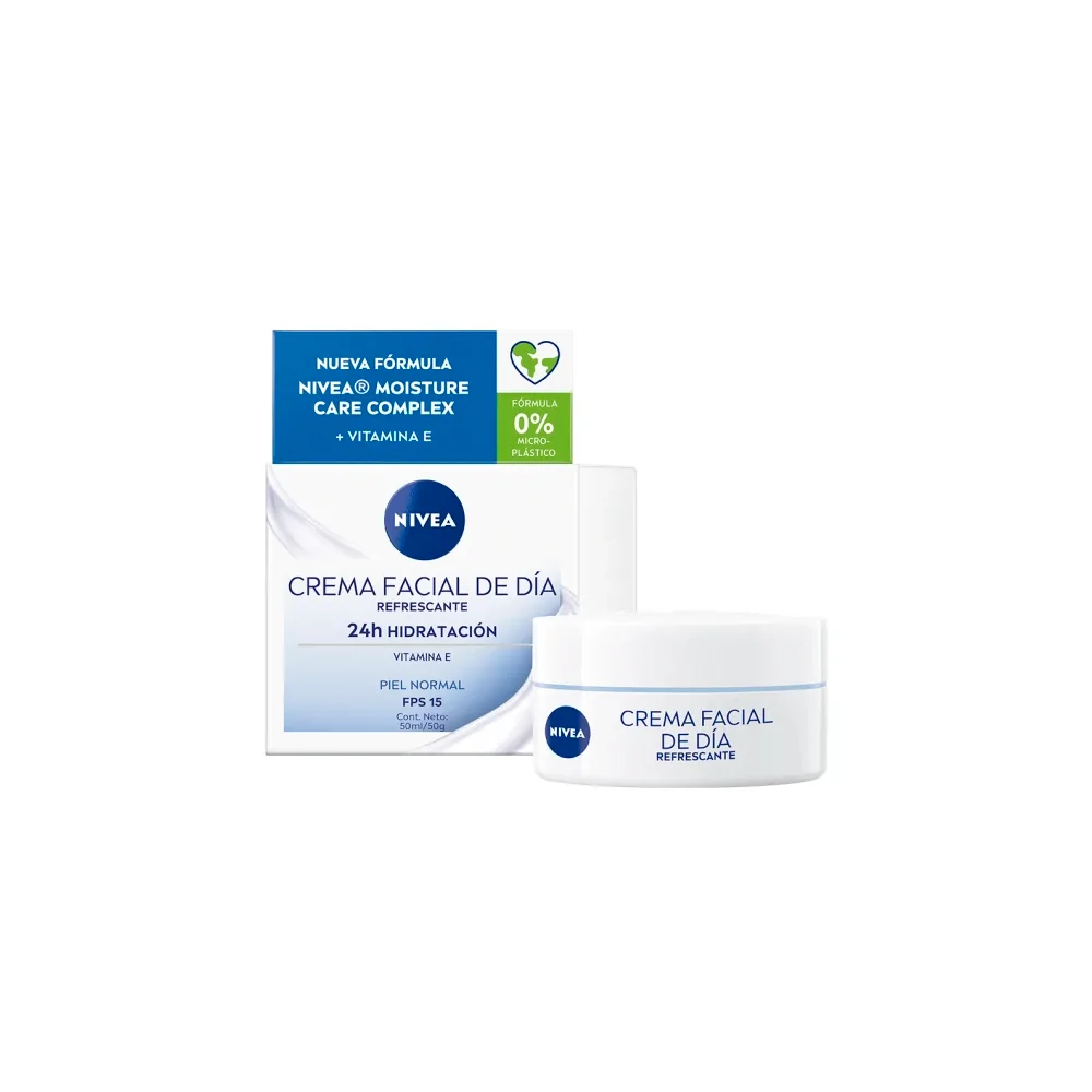 Nivea Crema Facial Día Refrescante FPS 15 50 ml. - Farmacia AraucoMed