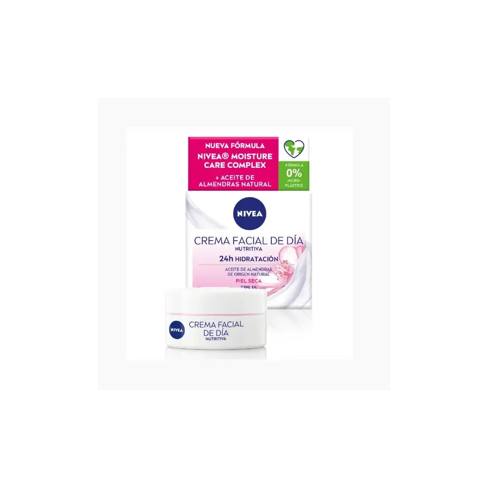 Nivea Crema Facial Día Nutritiva Piel Seca FPS15 50ml - Farmacia AraucoMed