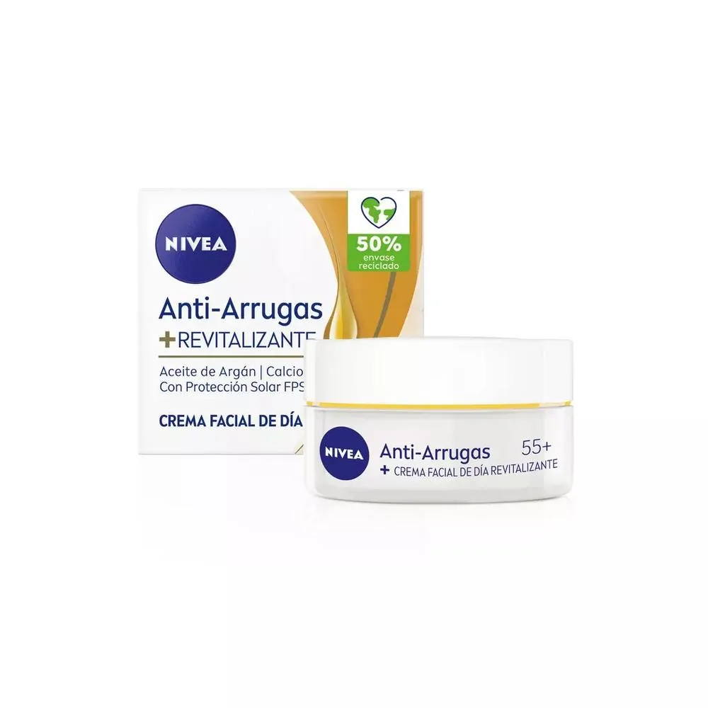 Nivea Crema facial Antiarrugas Revitalizante Día 55+ 50 ml. - Farmacia AraucoMed