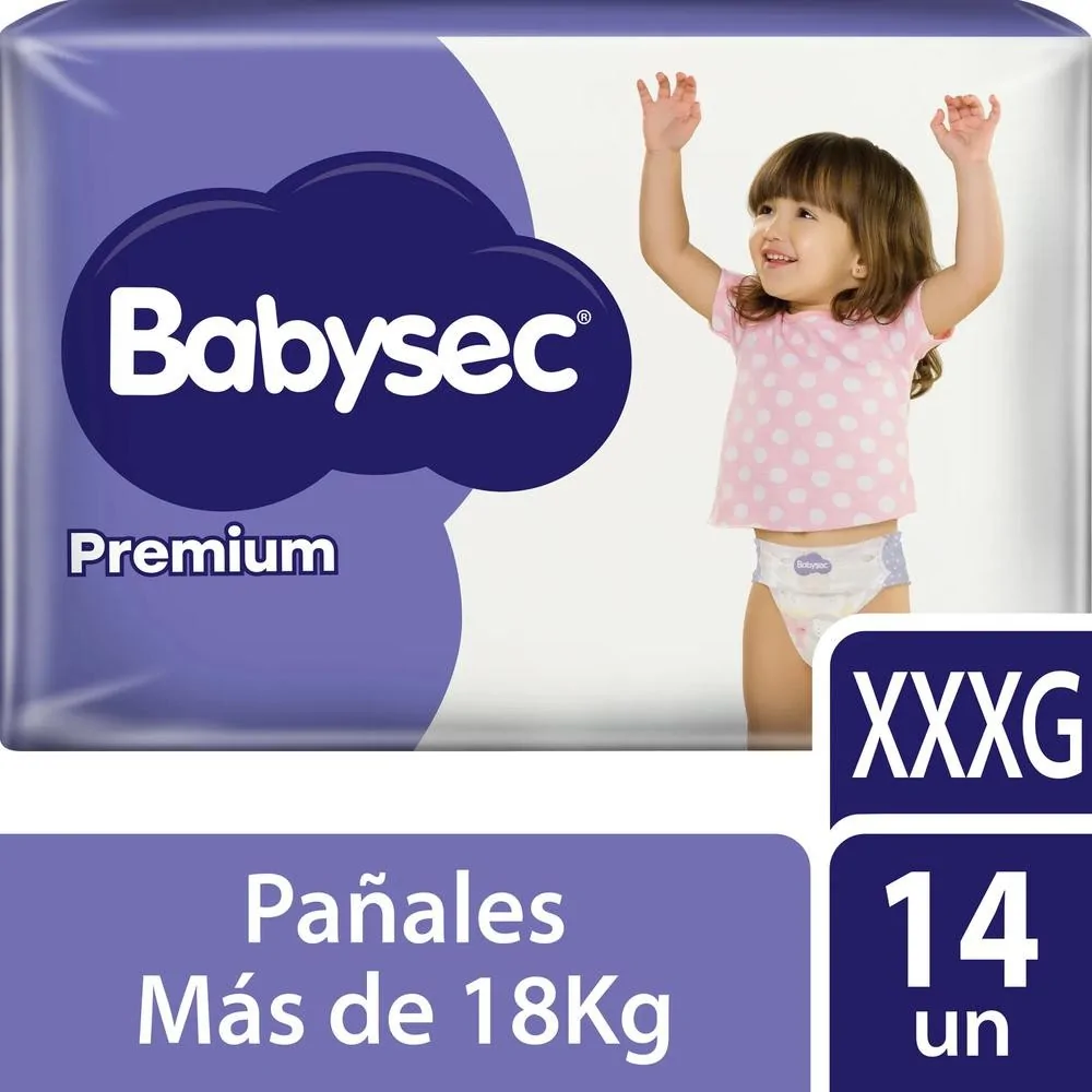 Babysec Premium pañales desechables talla XXXG 14 unidades. - Farmacia AraucoMed