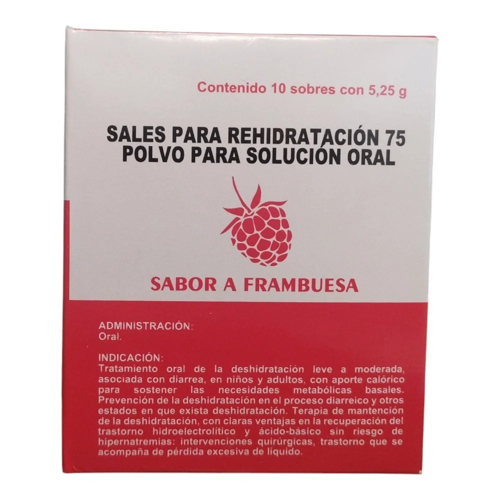 Sales para Rehidratacion 75 sabor frambuesa x 10 sobres. BPH (Cenabast) - Farmacia AraucoMed