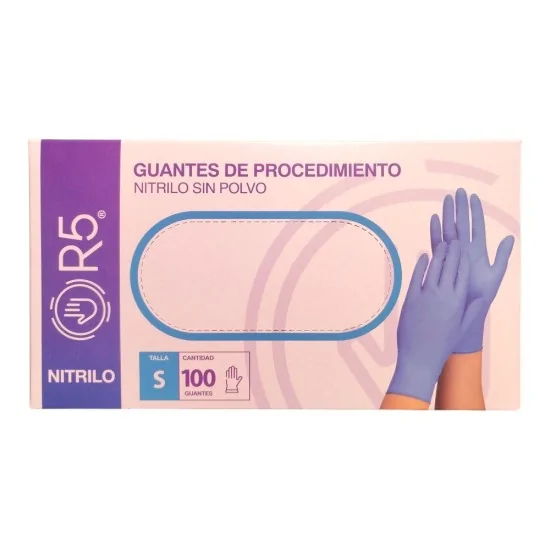 GUANTE NITRILO SIN POLVO MORADO T S  X100  R5 
