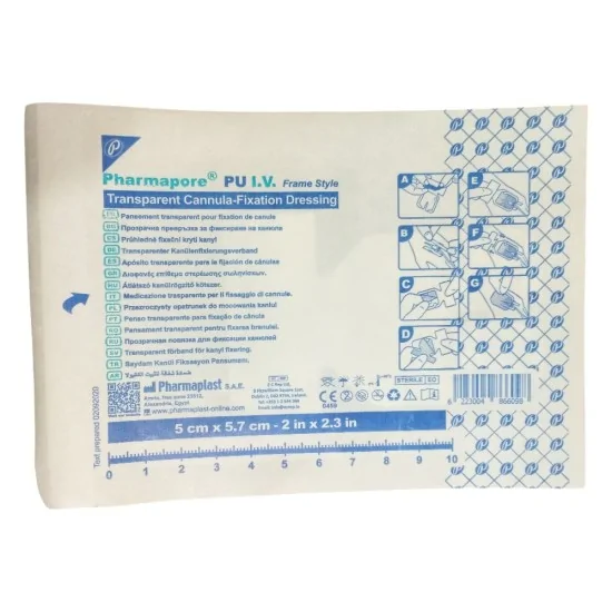 PHARMAPORE PU  I V  APOS  TRANSPARENTE 5 X 5 7CM