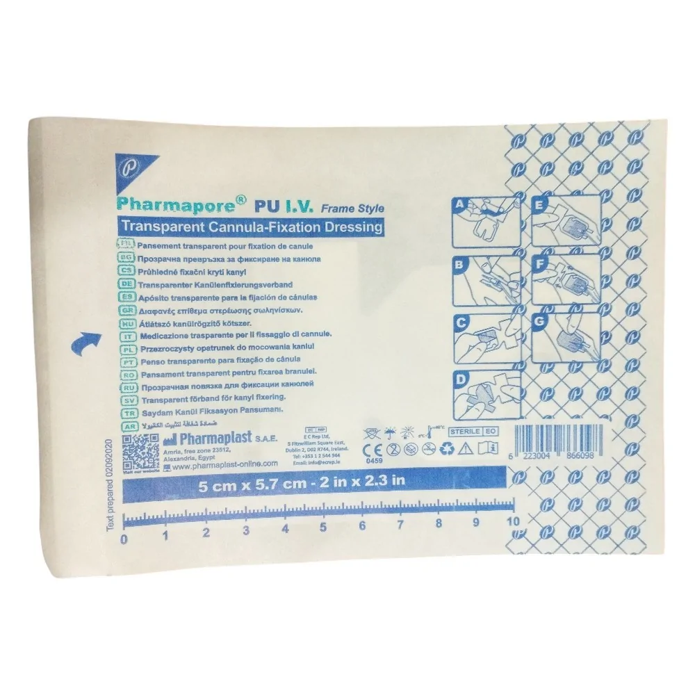 PHARMAPORE PU  I V  APOS  TRANSPARENTE 5 X 5 7CM