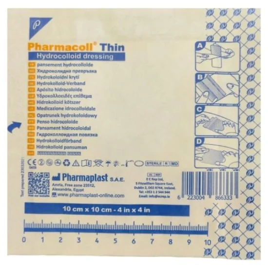 PHARMACOLL THIN APOSITO HIDROCOLOIDE 10x10cm  X 1
