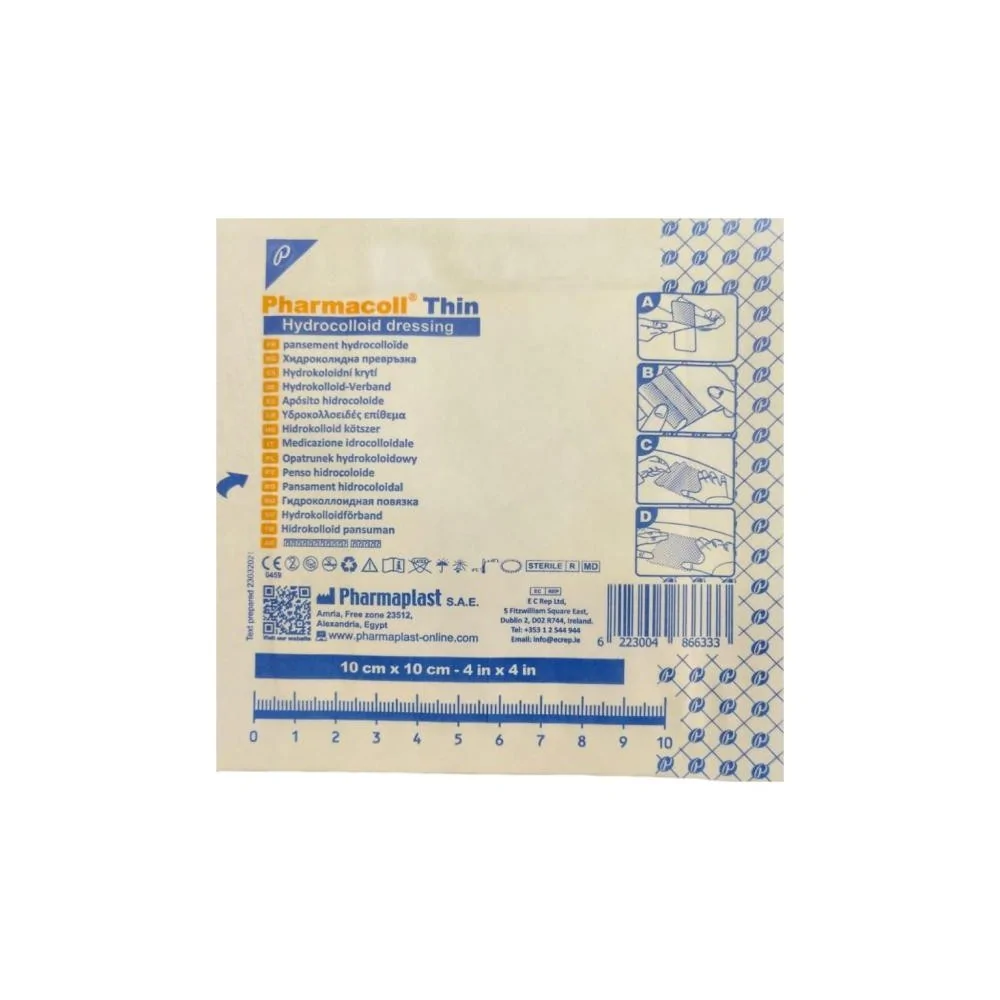 PHARMACOLL THIN APOSITO HIDROCOLOIDE 10x10cm  X 1
