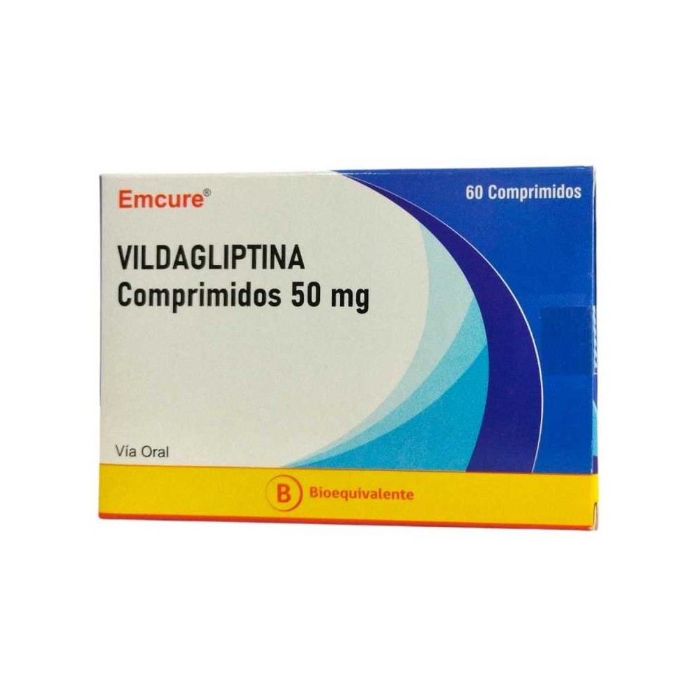 Vildagliptina 50 mg x 60 comprimidos. Emcure
