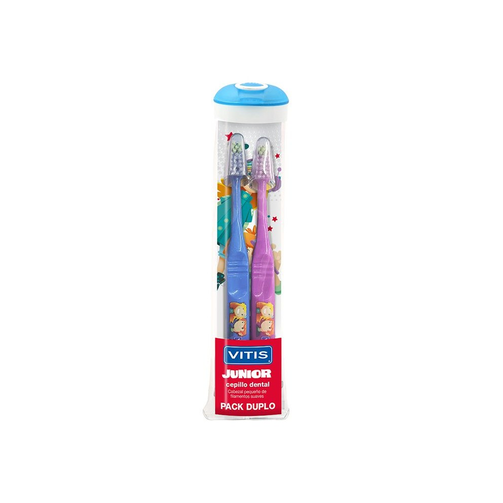 Vitis Junior cepillo dental pack duplo + estuche