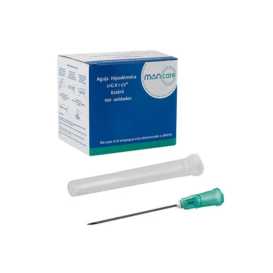 Aguja Hipodermica 18G x 1 1/2 x 100 unidades. (Muncare) - Farmacia AraucoMed