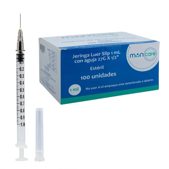 Jeringa Tuberculina 1ml aguja 27G x 1/2 (Muncare)