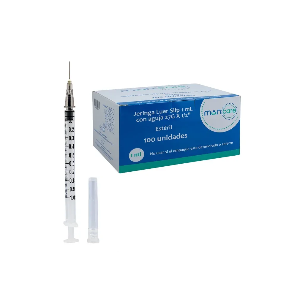 Jeringa Tuberculina 1ml aguja 27G x 1/2 (Muncare)