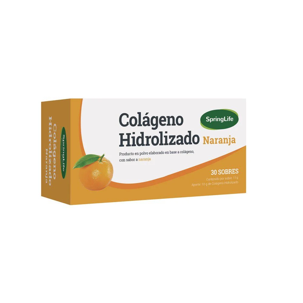 Colageno Hidrolizado naranja 11 g x 30 sobres. (SpringLife)