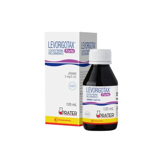 Levorigotax Forte 5mg/5ml jarabe 120ml (Vence 30-11-2026)