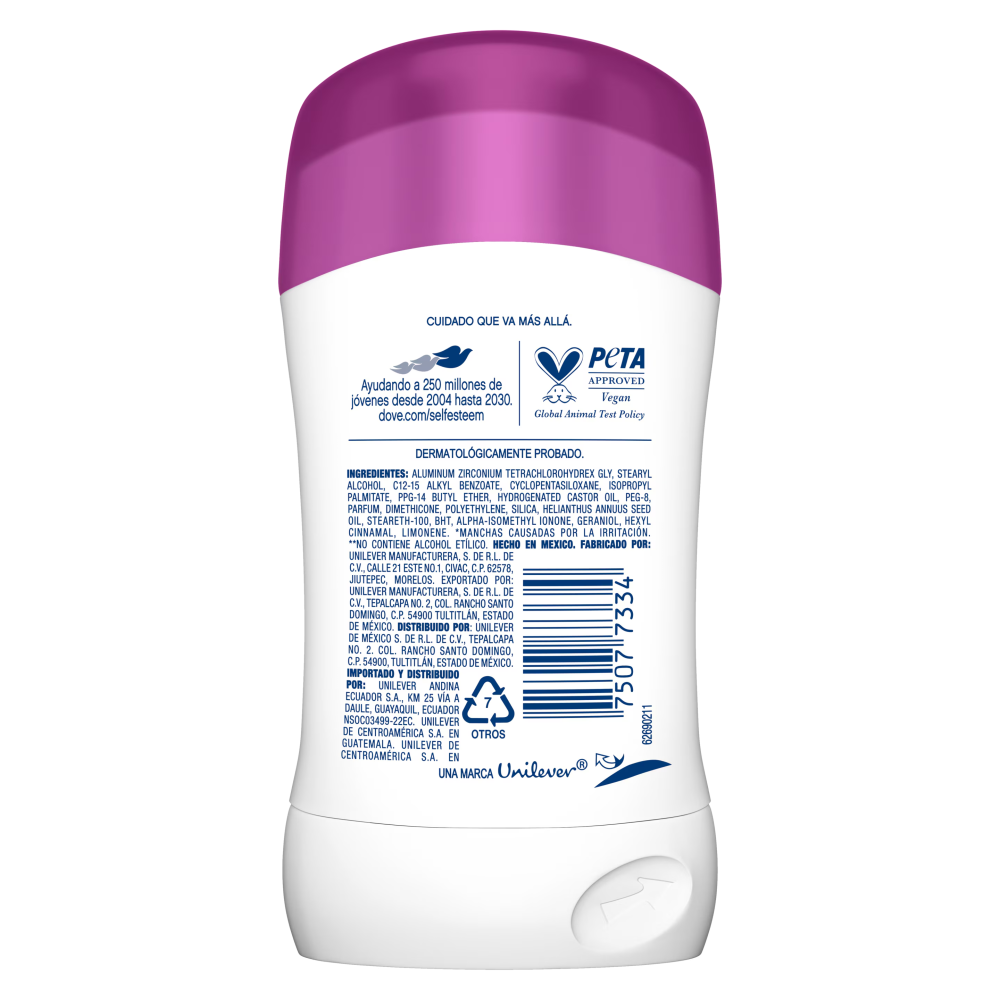 Dove desodorante barra Tono Uniforme Orquídea 45 g.