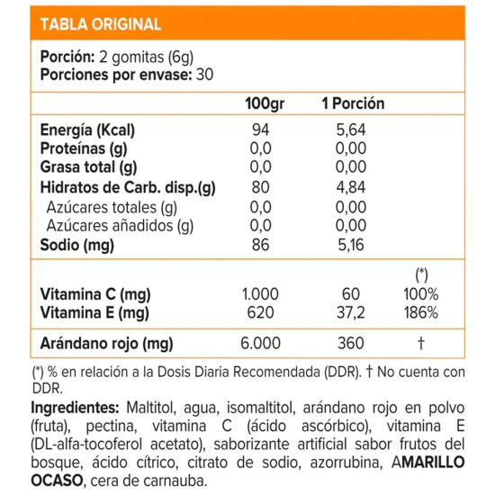 Cranberry + Vitamins x 60 gomitas sabor arandano y frutilla. (Sunvit)