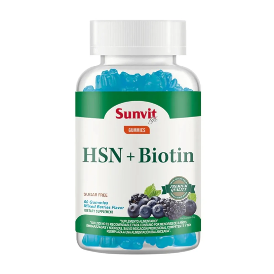 HSN + Biotin x 60 gomitas sabor berries (Sunvit)