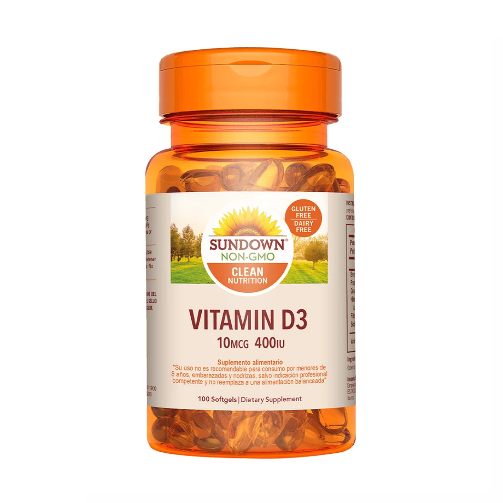 Vitamina D3 400 U.I. x 100 cápsulas blandas. (Sundown)
