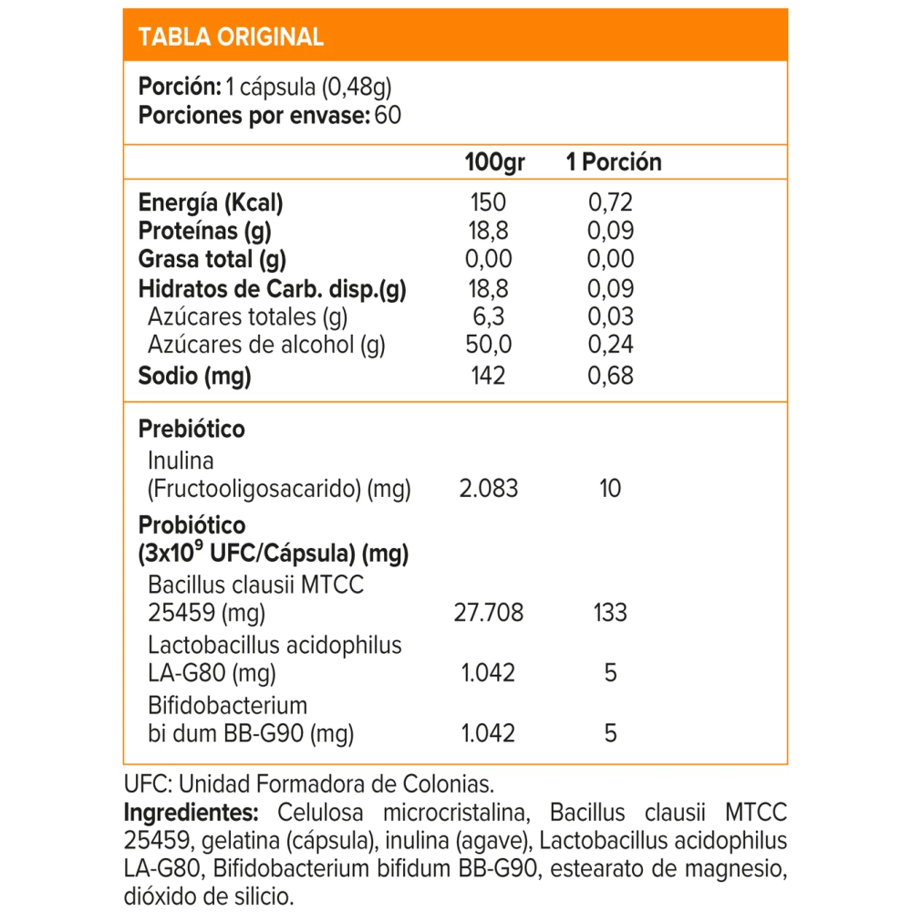 Probiotics 3 billions x 60 cápsulas (Sunvit)