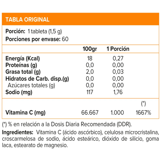 Vitamina C 1000 mg x 60 comprimidos (Sunvit)